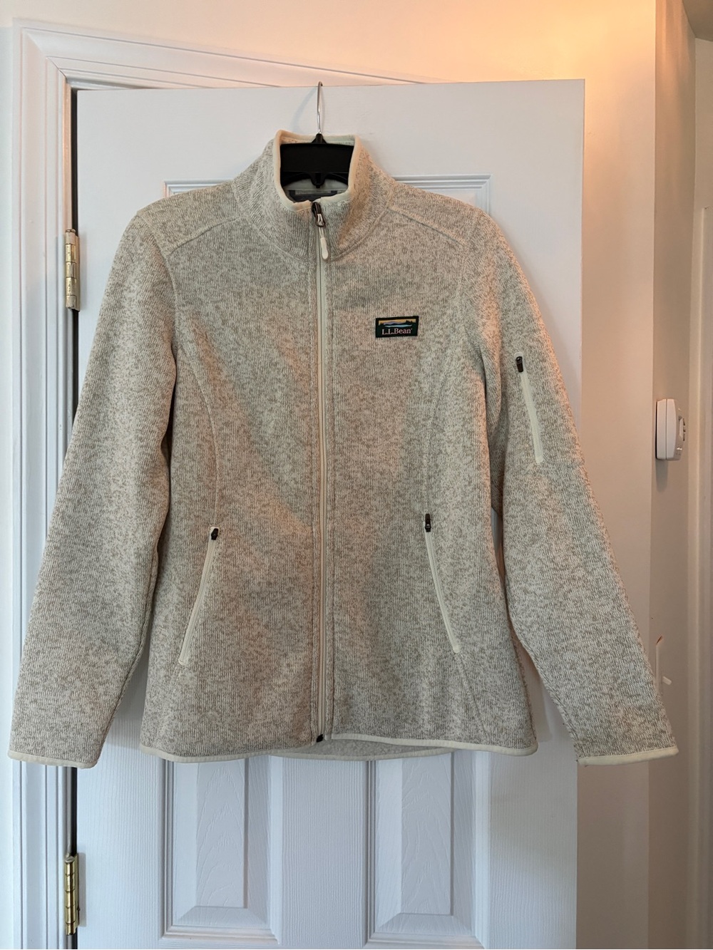 L.L. Bean Women's Heathered Cream Full-Zip Fleece Jacket